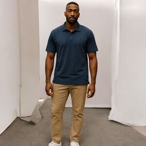 Tommy Bahama Men's Size Large Blue Short Sleeve Cotton Polo Shirt Golf Fishing